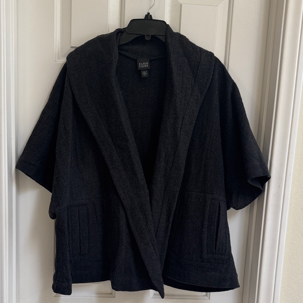 Eileen Fisher Charcoal Gray Knit Jacket